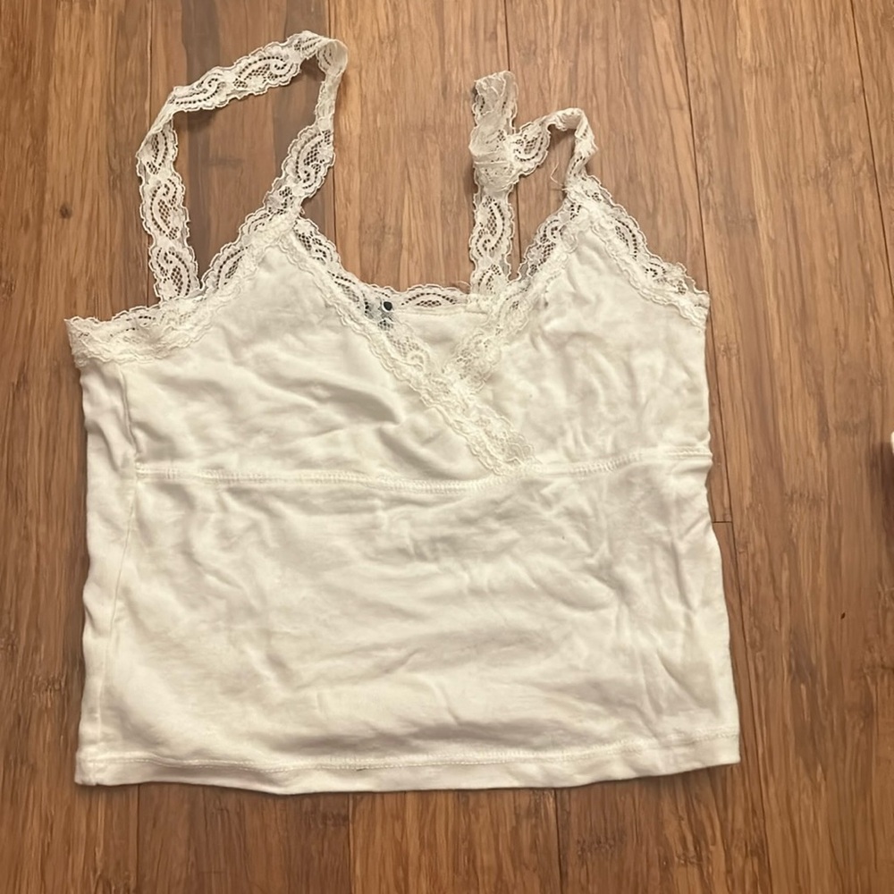 Brandy lace white top